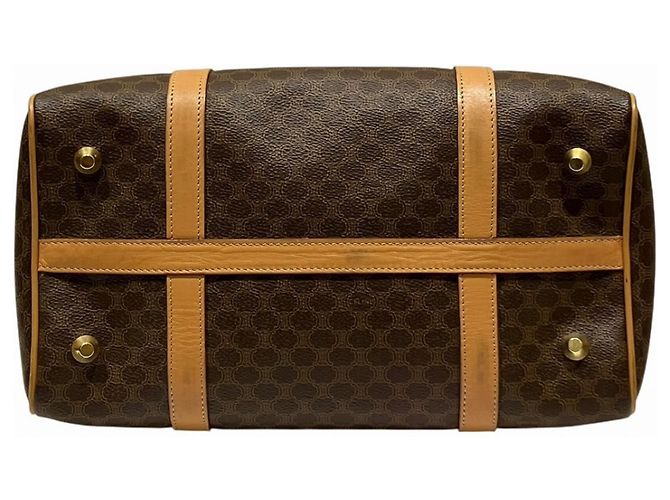 Céline Borsa Boston Celine in pelle Macadam Marrone - vista 3