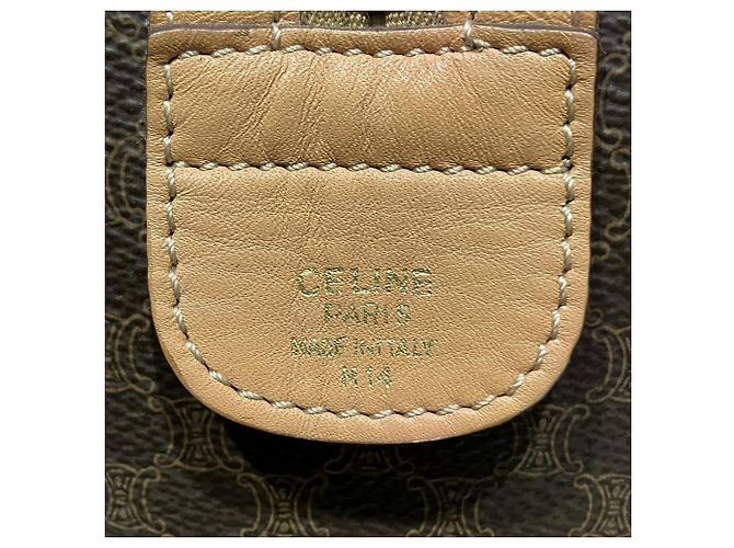 Céline Borsa Boston Celine in pelle Macadam Marrone - vista 4