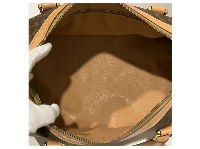 Céline Borsa Boston Celine in pelle Macadam Marrone - vista 5