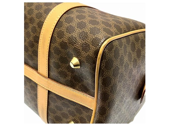 Céline Borsa Boston Celine in pelle Macadam Marrone - vista 6