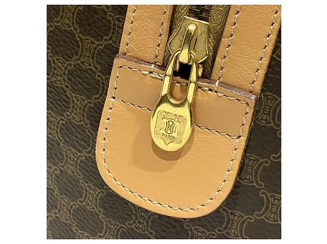 Céline Borsa Boston Celine in pelle Macadam Marrone - vista 7