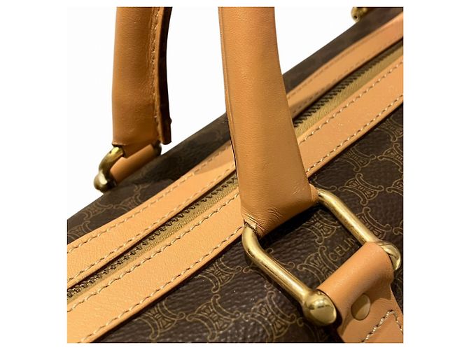 Céline Borsa Boston Celine in pelle Macadam Marrone - vista 8