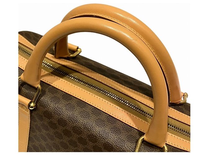 Céline Borsa Boston Celine in pelle Macadam Marrone - vista 9