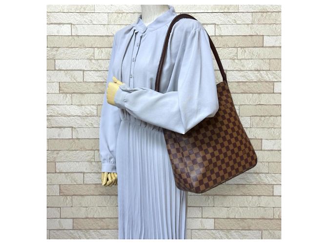Borsa a Spalla Looping GM Damier Louis Vuitton Marrone Multicolore Damier ebene - vista 2