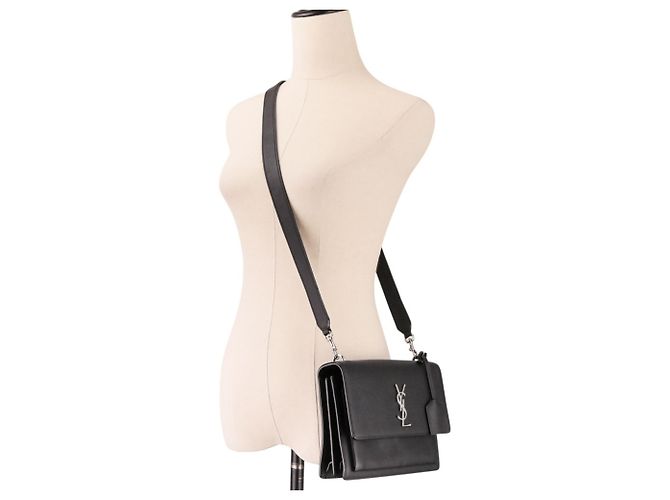 Borsa a spalla in pelle Sunset Cassandra di Yves Saint Laurent Nero - vista 7