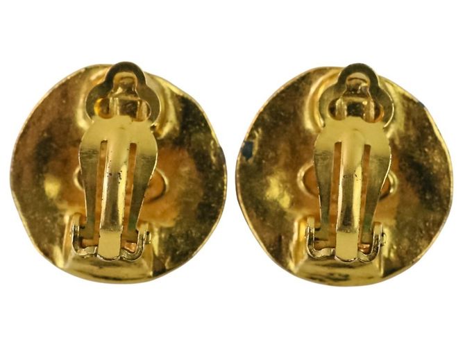 Chanel Coco Mark Circle Clip Earrings Golden - view 8