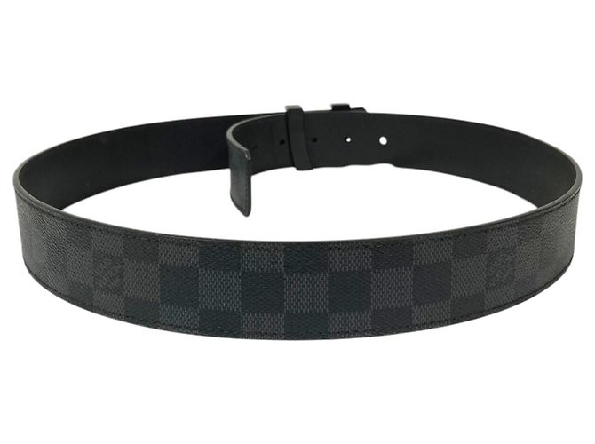 Cintura LV Damier Graphite Santur Louis Vuitton Marrone Nero - vista 2