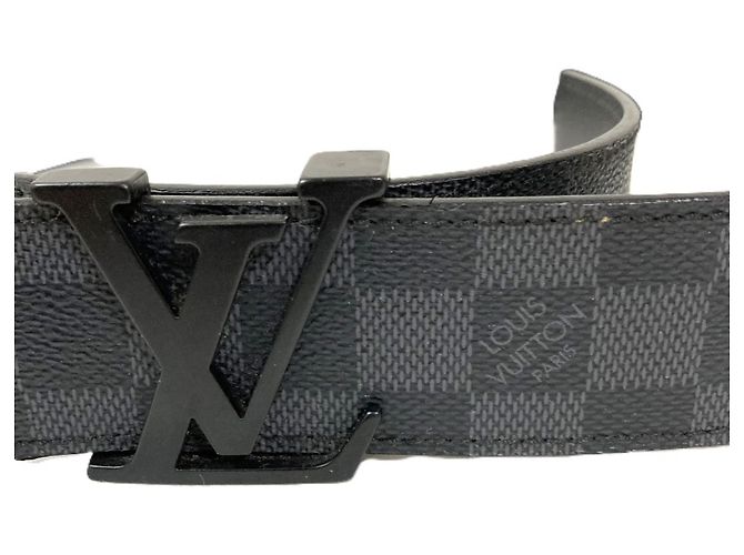 Cintura LV Damier Graphite Santur Louis Vuitton Marrone Nero - vista 3
