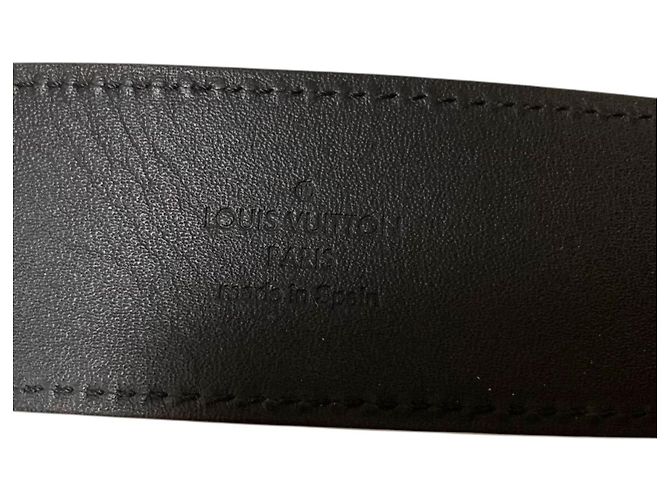 Cintura LV Damier Graphite Santur Louis Vuitton Marrone Nero - vista 7