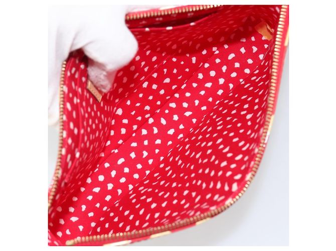 Pochette Accessoires Yayoi Kusama Punti Dipinti Monogram vernice Louis Vuitton Rosso - vista 5