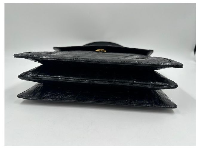 Borsa Delvaux in coccodrillo Nero - vista 11