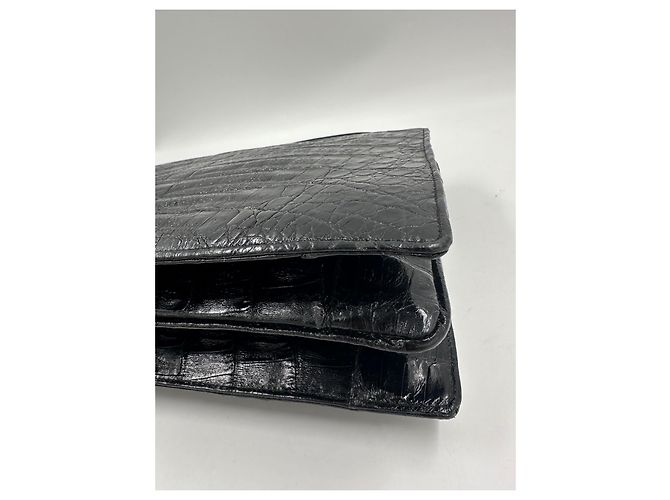 Borsa Delvaux in coccodrillo Nero - vista 12