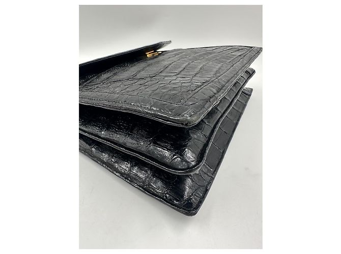 Borsa Delvaux in coccodrillo Nero - vista 13