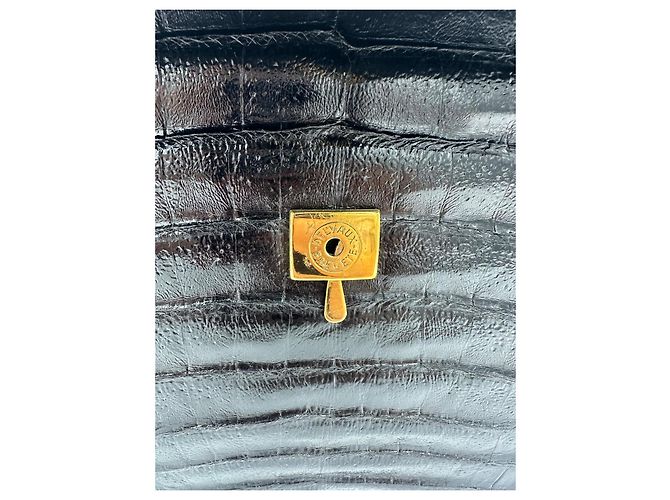 Borsa Delvaux in coccodrillo Nero - vista 14