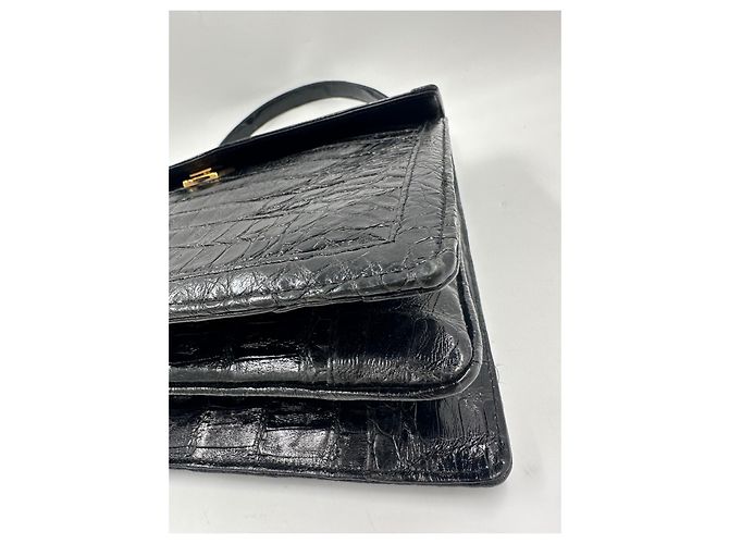Borsa Delvaux in coccodrillo Nero - vista 15