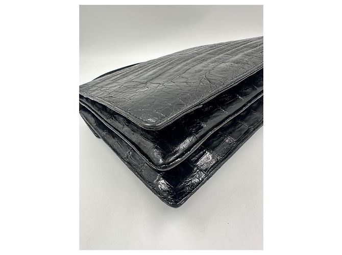 Borsa Delvaux in coccodrillo Nero - vista 16