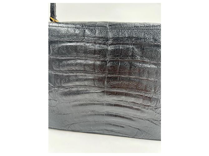 Borsa Delvaux in coccodrillo Nero - vista 17