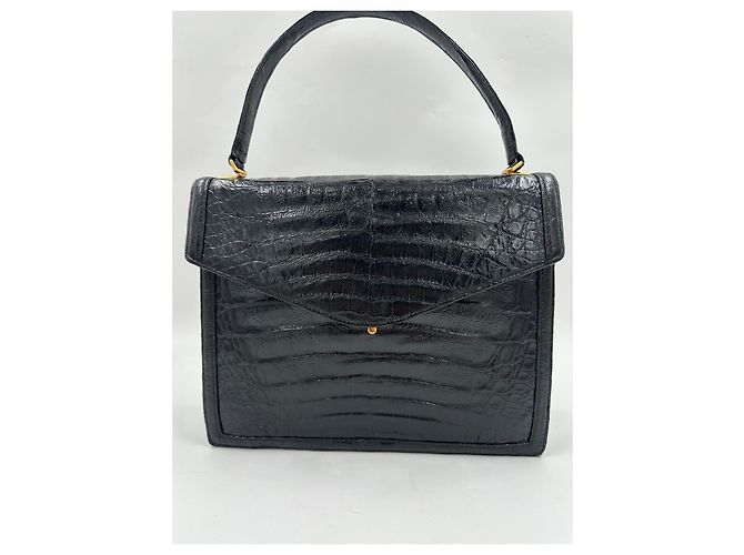 Borsa Delvaux in coccodrillo Nero - vista 2