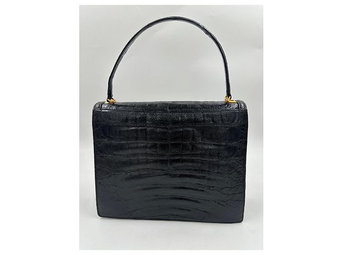 Borsa Delvaux in coccodrillo Nero - vista 3