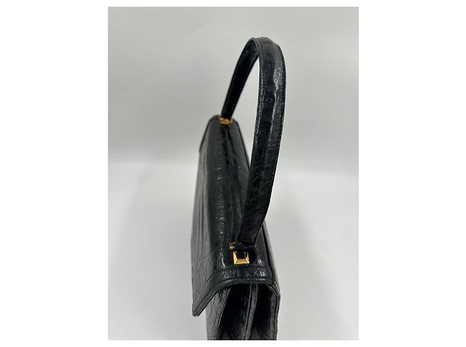 Borsa Delvaux in coccodrillo Nero - vista 4