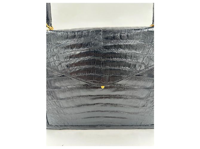 Borsa Delvaux in coccodrillo Nero - vista 8