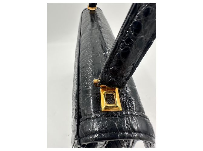 Borsa Delvaux in coccodrillo Nero - vista 9