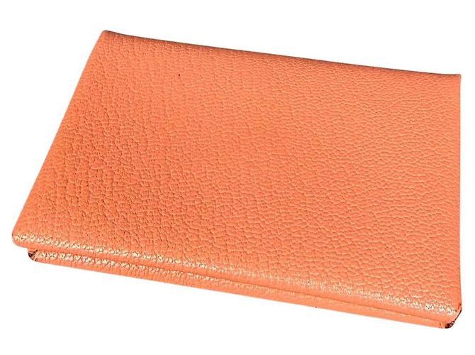 Monedero Hermès Calvi en piel de cabra rosa - vista 6
