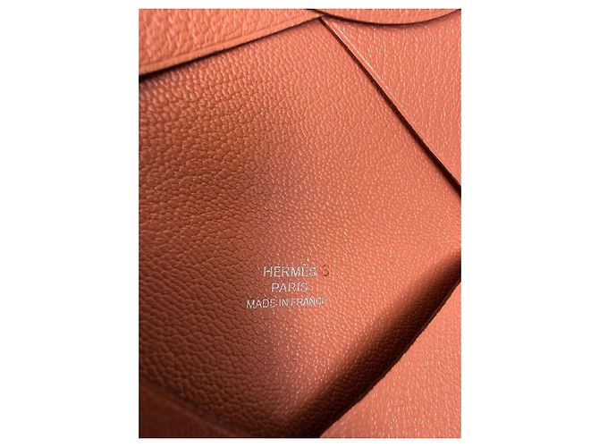 Monedero Hermès Calvi en piel de cabra rosa - vista 7