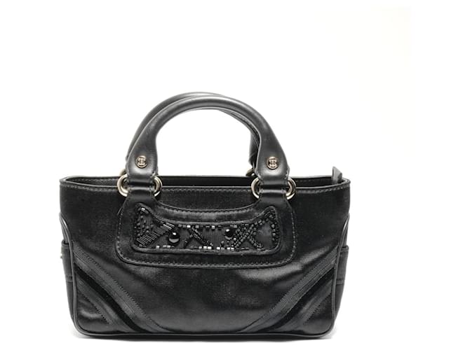 Céline Borsa a mano Celine Mini Micro Boogie in satin Nero - vista 2