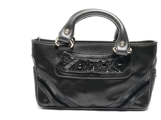 Céline Borsa a mano Celine Mini Micro Boogie in satin Nero - vista 3