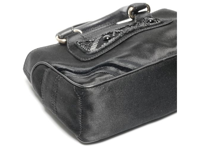 Céline Borsa a mano Celine Mini Micro Boogie in satin Nero - vista 6