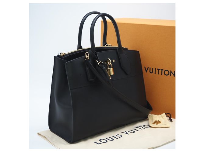 Borsa City Steamer MM Noir in pelle di vitello Louis Vuitton Nero - vista 2