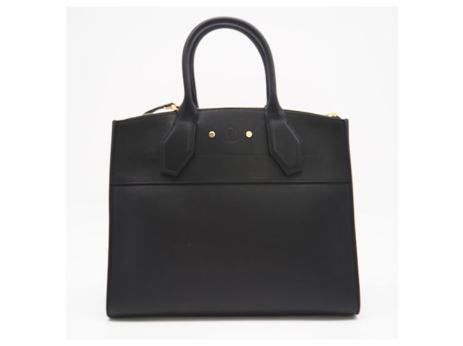 Borsa City Steamer MM Noir in pelle di vitello Louis Vuitton Nero - vista 3