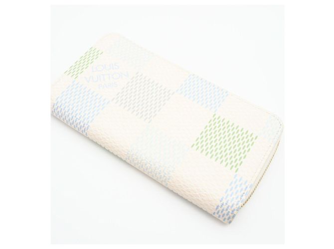 Cartera Zippy Damierious Louis Vuitton Blanco Azul Verde - vista 3
