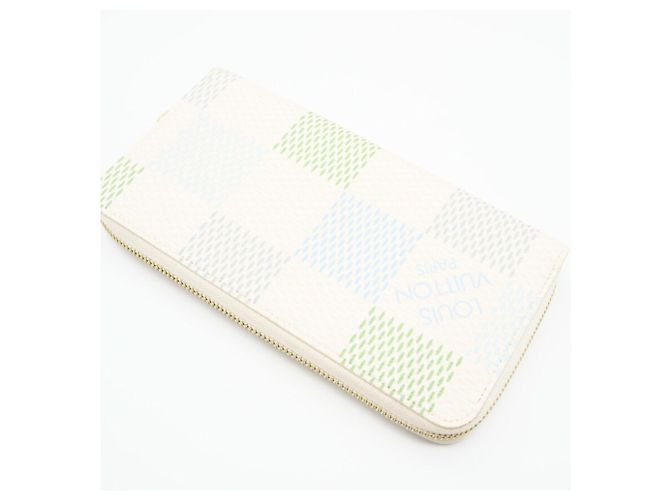 Cartera Zippy Damierious Louis Vuitton Blanco Azul Verde - vista 4