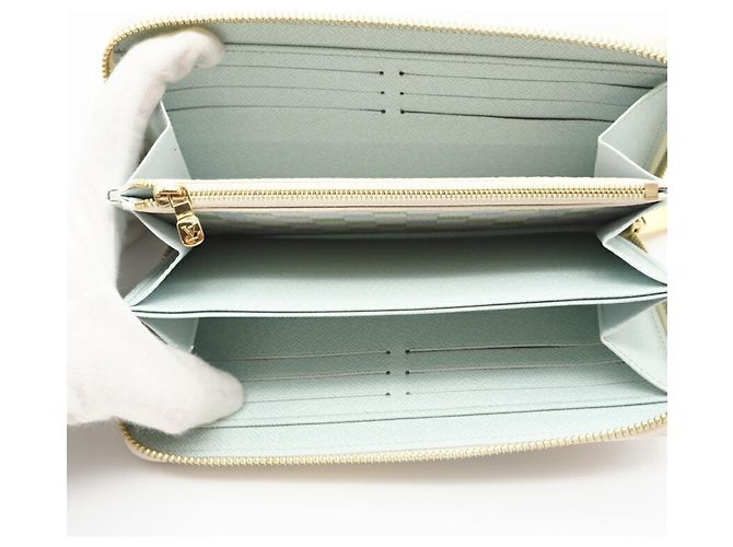 Cartera Zippy Damierious Louis Vuitton Blanco Azul Verde - vista 9