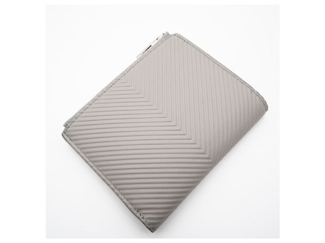 Billetera compacta slim de piel de ternera texturizada Loewe Castaño - vista 3