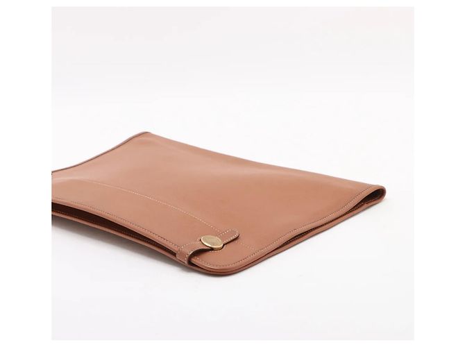 Pochette en cuir Couchel Dogon Meeting d'Hermès Marron - vue 3