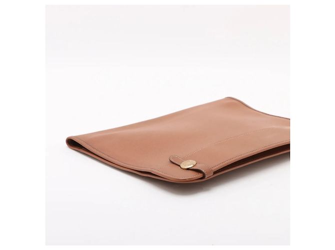 Pochette en cuir Couchel Dogon Meeting d'Hermès Marron - vue 4