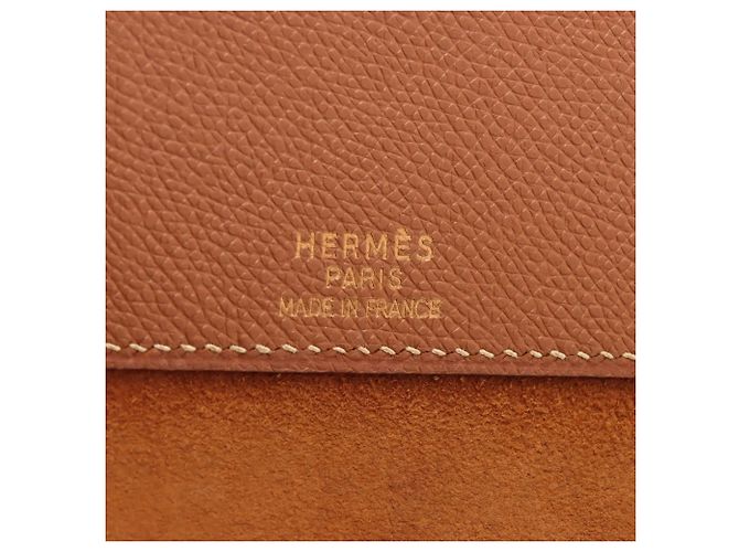 Pochette en cuir Couchel Dogon Meeting d'Hermès Marron - vue 6