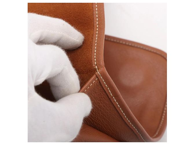 Pochette en cuir Couchel Dogon Meeting d'Hermès Marron - vue 8