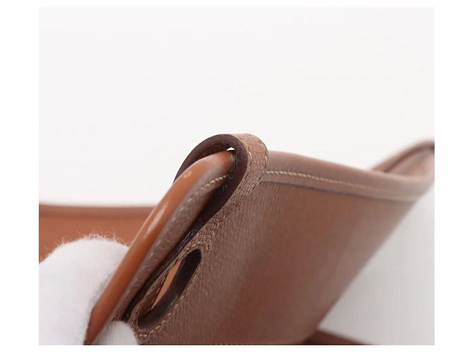 Pochette en cuir Couchel Dogon Meeting d'Hermès Marron - vue 9