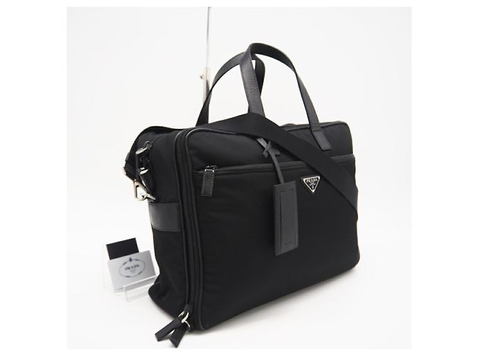 Borsa da viaggio Prada Saffiano Nero - vista 2