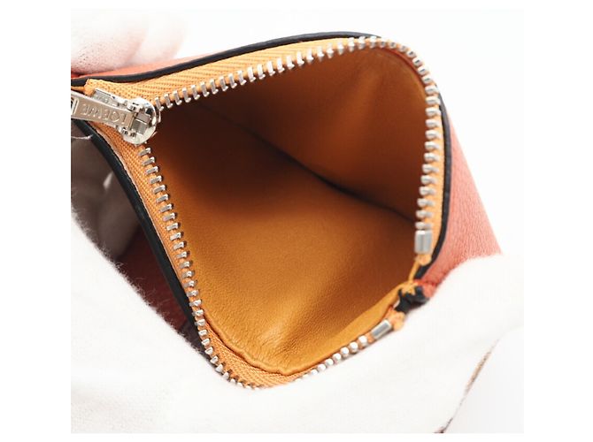 Loewe Soft Grain Kalbsleder Tri-Fold Geldbörse Orange - Ansicht 12