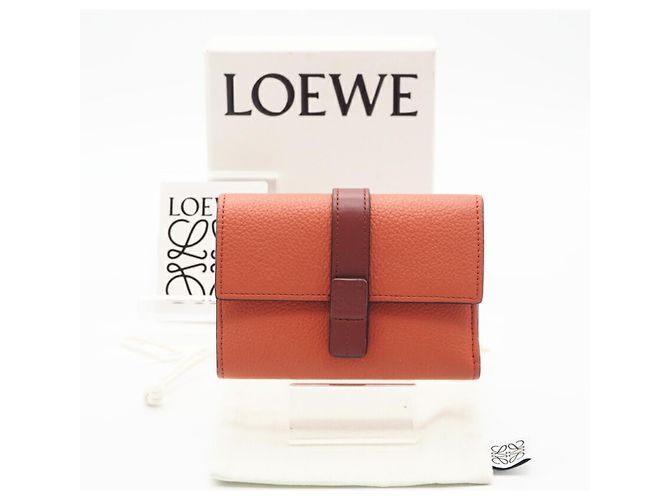 Loewe Soft Grain Kalbsleder Tri-Fold Geldbörse Orange - Ansicht 2