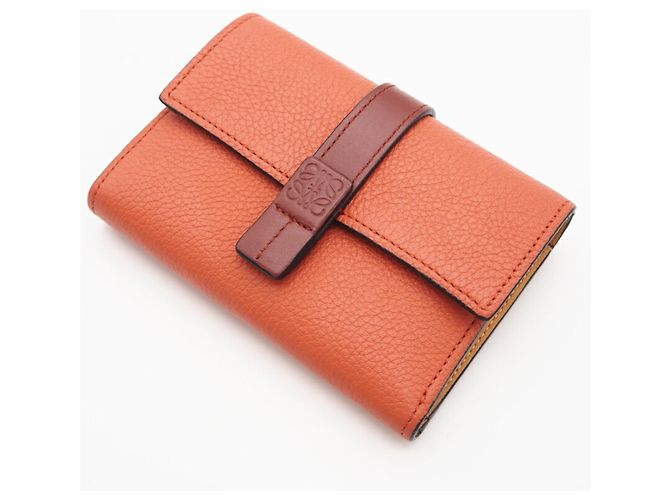 Loewe Soft Grain Kalbsleder Tri-Fold Geldbörse Orange - Ansicht 3