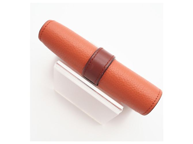 Loewe Soft Grain Kalbsleder Tri-Fold Geldbörse Orange - Ansicht 5