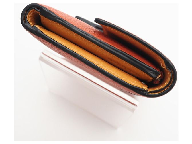 Loewe Soft Grain Kalbsleder Tri-Fold Geldbörse Orange - Ansicht 8