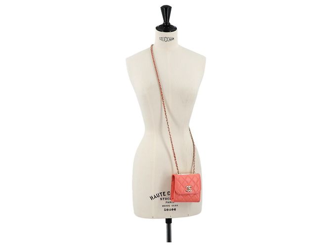 Bolso de hombro Chanel Trendy CC Matelassé con cadena Rosa - vista 10