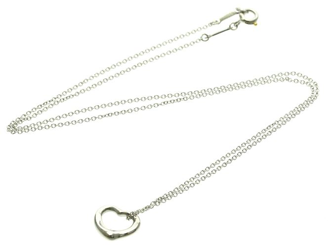 Tiffany & Co Tiffany Open Heart Platin-Halskette Silber - Ansicht 14